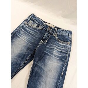 Big Star Voyager Straight Thick‎ Jeans Mens 30x31 Embroidered Stitching Blue 30R
